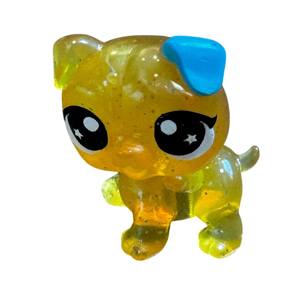 Littlest Pet Shop Frosted Wonderland Teensies Puppy Figure Yellow Translucent